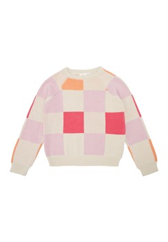 The New Olly check Pullover - White Swan